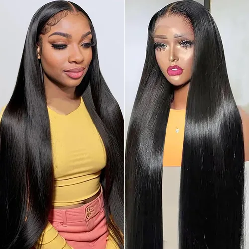 Vista 13 de Pelucas de encaje frontal rectas de cabello humano bunGiol pre arrancadas con cabello de bebé HD Pelucas de encaje frontal 13x4 sin pegamento