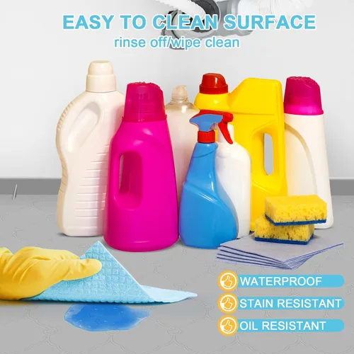 Vista 6 de Tapete para debajo del fregadero, 34 x 22 pulgadas, de silicona para debajo del fregadero, impermeable, forro grueso para debajo del fregadero