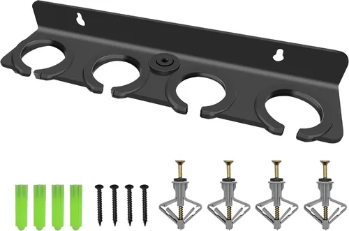Vista 9 de Soporte de micrófono múltiple para pared (aluminio) para portátil dinámico con cable e inalámbrico, organizador de micrófono múltiple para soporte