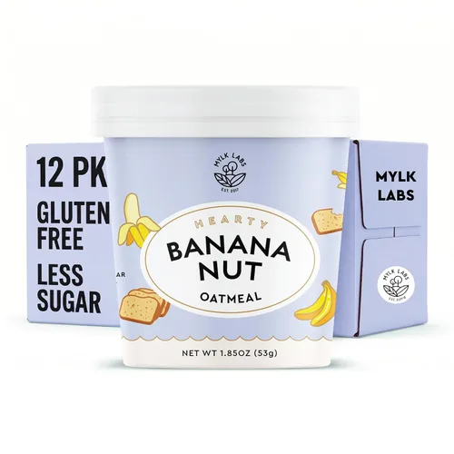 Vista 15 de Mylk Labs - Avena instantánea – Manzana – Sin nueces, sin gluten, alta fibra, alto en proteínas, desayuno bajo en azúcar, paquete de 6