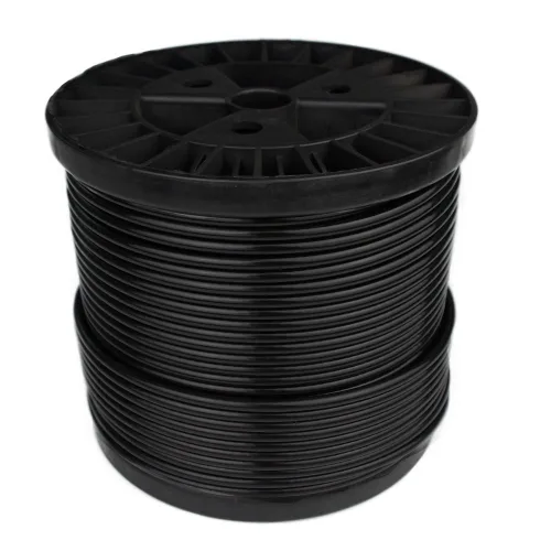 Vista 10 de Cuerda de alambre recubierta de vinilo negro de 100 pies, kit de luces para colgar, kit de barandilla de cable negro, balaustradas de bricolaje, 1/8