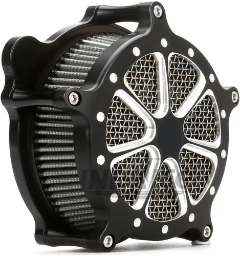 Vista 2 de Filtro de aire de corte de borde CNC para Harley Street Glide Filtro de entrada de aire apto para modelos Harley Touring 2008-2016