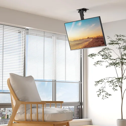 Vista 9 de WALI - Montaje plegable para TV en el techo, con giro y rebatible, para pantallas planas de 17 a 42 pulgadas, hasta 19.9 kg, montaje bajo gabinete