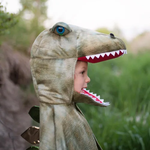 Vista 8 de Great Pretenders Grandasaurus T-Rex Capa con garras, disfraz de dinosaurio para niños