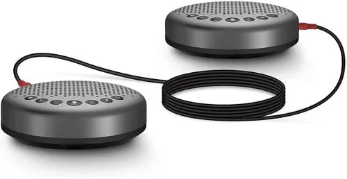 Vista 5 de Luna Speakerphone+Daisy Chain Cable - Altavoz Luna para computadora con micrófono 2 piezas con cable, micrófono de conferencia para oficina en casa