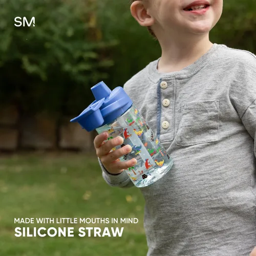 Vista 4 de Simple Modern Peppa Pig - Botella de agua de plástico para niños, popote Peppa Pig: Burbujas