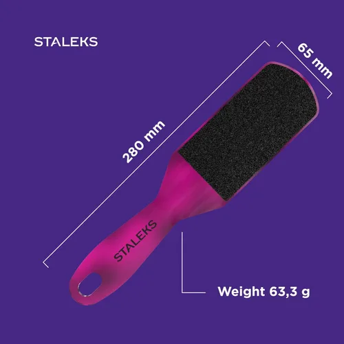 Vista 7 de STALEKS PRO Expert 10 Tipo 2 - Lima de pie de plástico (grano 80/120), herramienta ergonómica de pedicura de doble cara para callos y piel