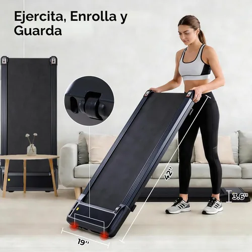 Vista 4 de 3-in-1 Walking Pad Under Desk Treadmill for Home Office Portable Negro oscuro
