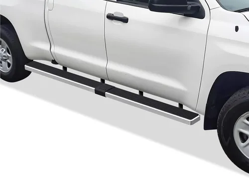 Vista 10 de Estribos iBoard para 2007-2017 Toyota Tundra Double Cab Pickup 4-Door, Negro Aluminio negro