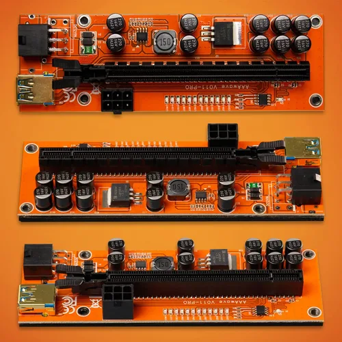 Vista 2 de AAAwave PCIE Riser VER 11 PRO 1x a 16x Extensión gráfica (paquete de 1)