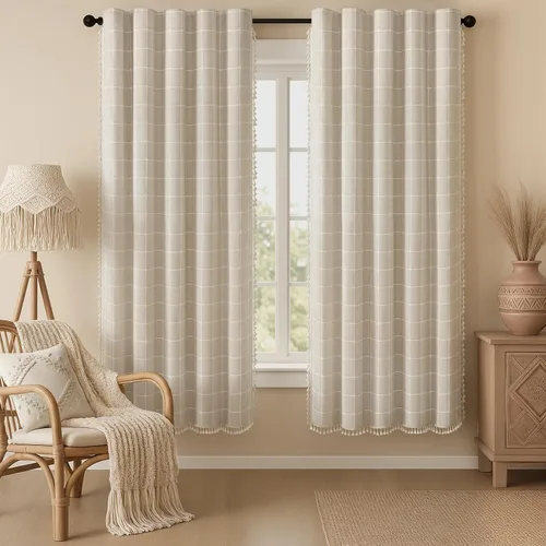 Vista 24 de Cortinas opacas estilo bohemio verde salvia de 96 pulgadas, 2