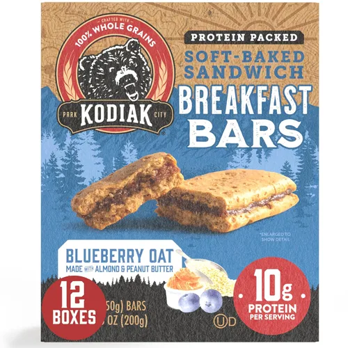 Vista 11 de Kodiak Cakes Barritas crujientes de granola Protien, chispas de chocolate, alto contenido de proteínas, 100% granos integrales, 12 cajas con 6