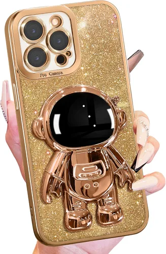 Vista 30 de Buleens Funda para iPhone 11 Pro Max Astronauta, Fundas Transparentes para iPhone 11 ProMax con Papel con Purpurina y Soporte de Astronauta, Mujeres
