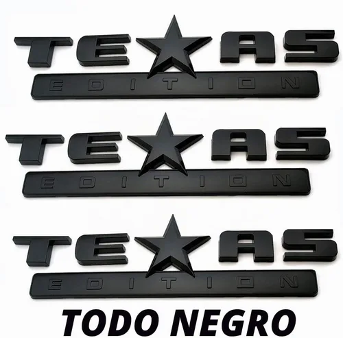 Vista 6 de 3 piezas de emblemas 3D Edición Texas, todos negros, calcomanía universal para camioneta, coche, auto, vehículo