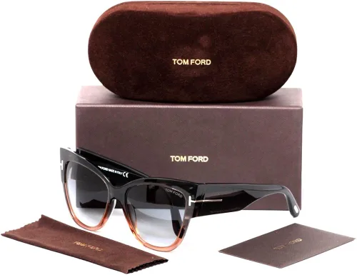 Vista 4 de Tom Ford Anoushka TF371 - Gafas de sol marco gris y lente de humo degradado 2244 in