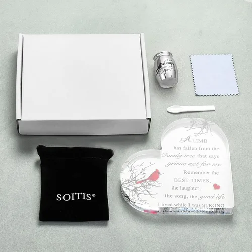 Vista 6 de Urnas cardenales medianas para adultos, regalos conmemorativos para mujeres, urnas de recuerdo para cenizas