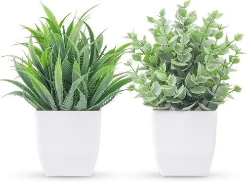 Vista 12 de Der Rose 2 Pack Fake Plants for Black Bathroom Halloween Decor Negro