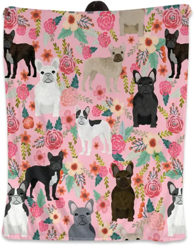 Vista 8 de Manta de Corgi regalos para las amantes de Corgi para mujeres, lindas flores corgis, manta de franela de forro polar, suave y cálida manta rosa