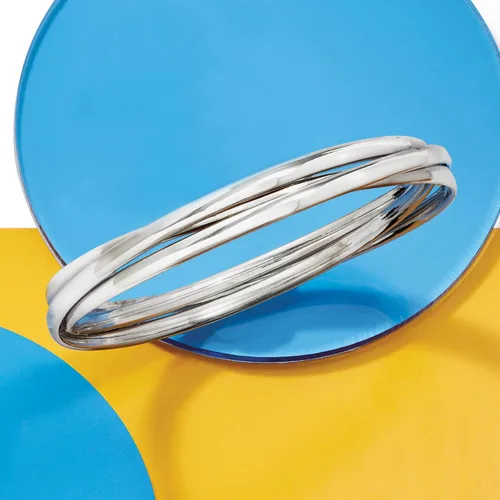 Vista 5 de Ross-Simons Pulsera rodante de plata esterlina italiana