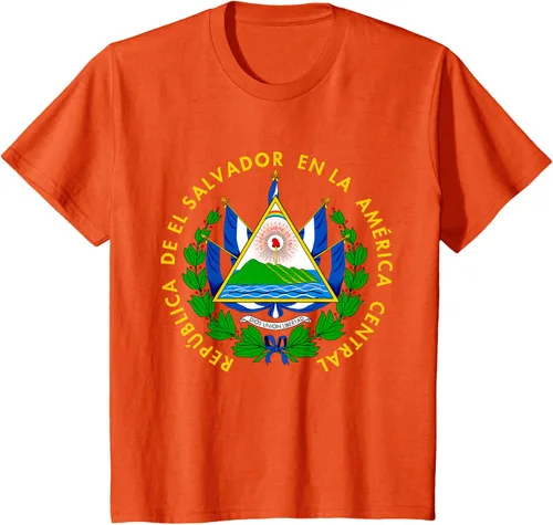 Vista 35 de Camiseta con diseño de emblema de la bandera de El Salvador