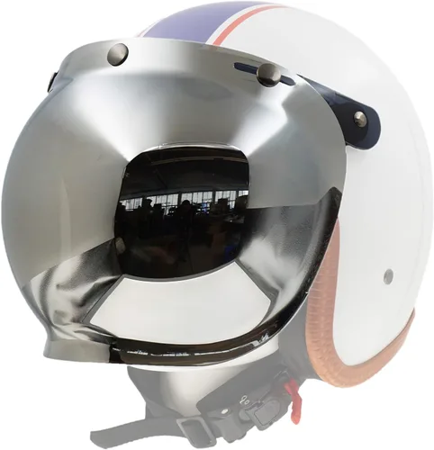 Vista 5 de Visera universal para casco de motocicleta, escudo contra el viento (burbuja/transparente)