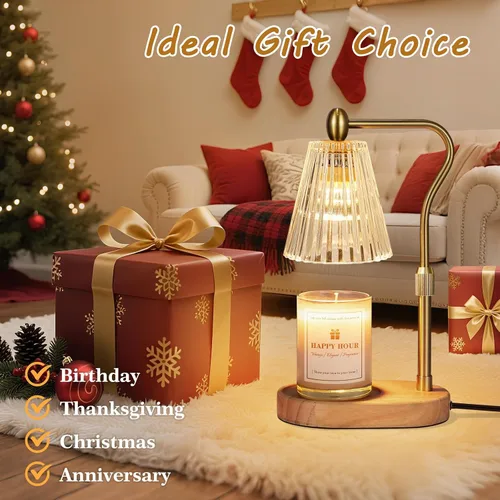 Vista 8 de Imenlox Lámpara calentadora de velas, con temporizador y regulador, altura ajustable, regalos del día de la madre para mamá, regalos de cumpleaños