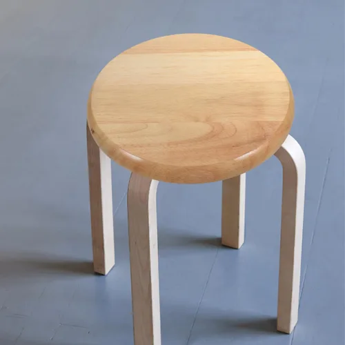 Vista 2 de Veemoon Taburete redondo de madera de repuesto para silla de bar resistente, taburete de madera maciza, almohadillas pequeñas de tacto suave