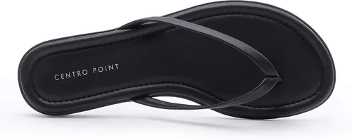 Vista 7 de CentroPoint Sandalias planas con correa en T para mujer, sandalias casuales con correa fina, de una sola capa, zapatos de cuero de primera calidad