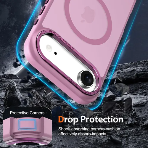 Vista 351 de Anuck - Funda magnética para iPhone 11 compatible con MagSafe, carcasa trasera mate translúcida dura, borde de TPU, delgada, resistente a impactos