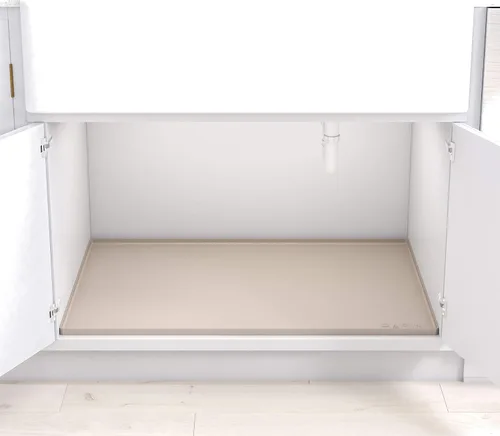 Vista 2 de BASIN - Tapete debajo del fregadero para baño - Las alfombrillas originales de silicona para debajo del fregadero para baño impermeables - Bandeja