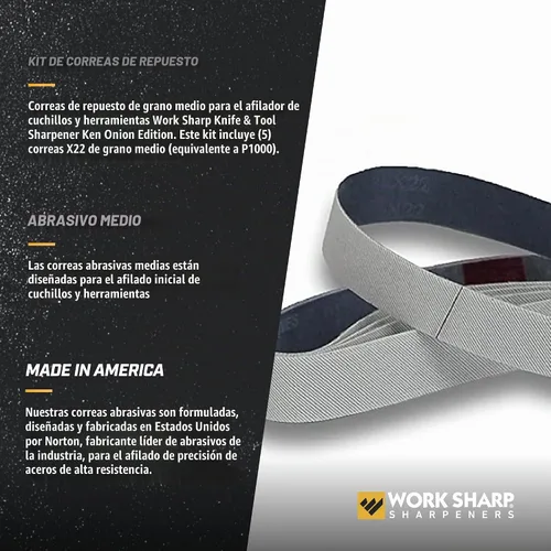 Vista 3 de Work Sharp WSSAKO81119 Kit de cinturón de grano medio para Ken Onion Edition