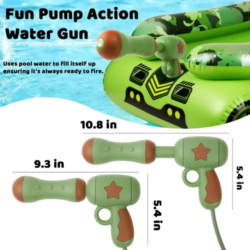 Vista 6 de Flotadores inflables de piscina para niños, juguetes de piscina con cañón de agua, balsas flotantes, lago, playa, fiesta, piscina, juguetes