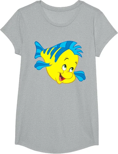 Vista 56 de Disney Camiseta de disfraz de cara grande de la Sirenita Flounder Sidekick