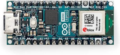 Vista 2 de Arduino Nano ESP32 con Headers [ABX00083] - ESP32-S3, USB-C, Wi-Fi, Bluetooth, Soporte HID, MicroPython Compatible para Proyectos IoT y Embebidos