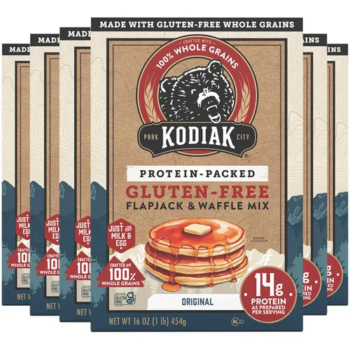 Vista 7 de Kodiak Gluten Free Flapjack, Pancake & Waffle Mix, Frontier Oat, Alta en Proteína, 100% Granos Integrales (Paquete de 1)