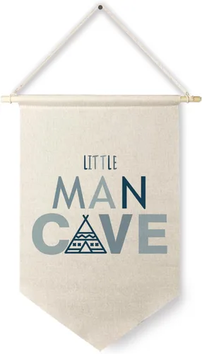 Vista 8 de Qpenm Cueva del Hombre Pequeño Bandera Colgante de Pared en Lienzo, Decoración para Habitación de Niños, Banderines Modernos en Blanco y Negro