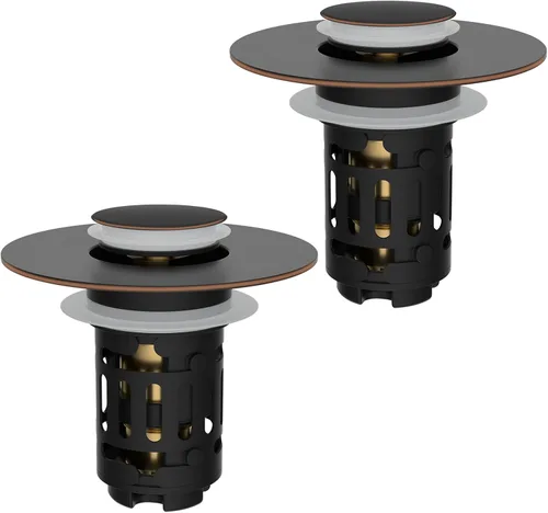 Vista 21 de Hibbent Colador de drenaje de lavabo de baño 3 en 1 mejorado, tapón universal desplegable con cesta de filtro de acero inoxidable extraíble atrapa