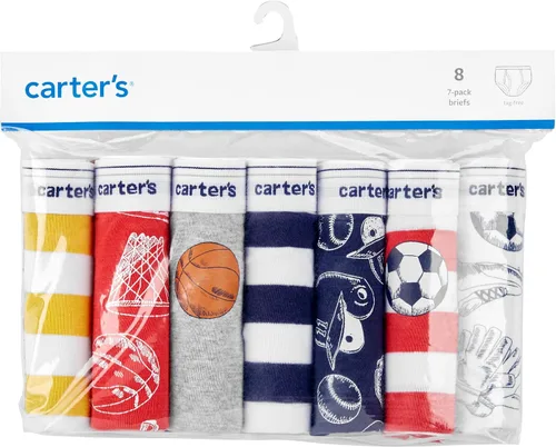 Vista 2 de Carter's Paquete de 7 calzoncillos de algodón para niños pequeños (45, 7 días surtidos), 7 días surtidos