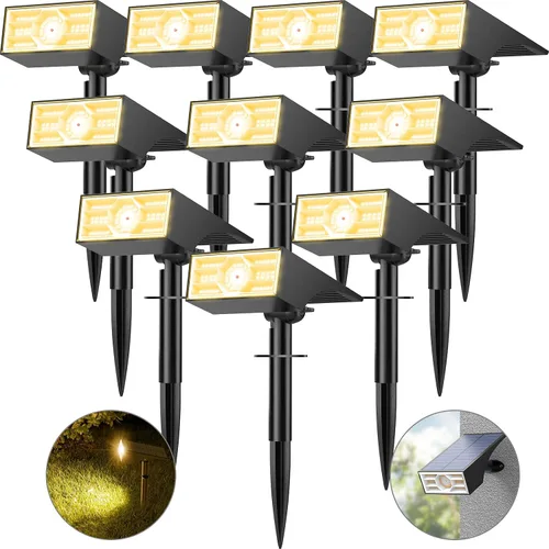 Vista 11 de 2 reflectores solares para exteriores, 56 luces LED para exteriores para el jardín, impermeables IP68, 2 paquetes, 4 modos de iluminación