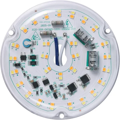 Vista 2 de Paquete de 2 luces LED de ventilador de techo de 3.93 pulgadas, panel de repuesto de luz de techo PCB 18W 3CCT 2200LM 120V CRI90 ETL regulable