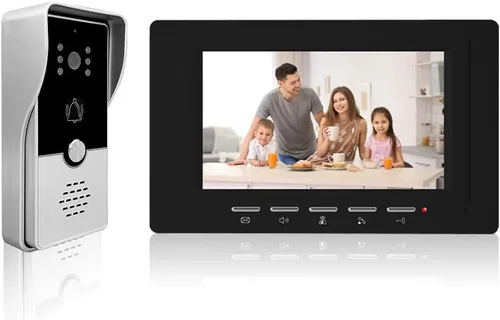 Vista 10 de Timbre de video con cable con kit de cámara y monitor, timbre de intercomunicación con cámara, sistema de intercomunicación de video de doble vía