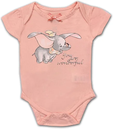 Vista 4 de Disney Paquete de 3 mamelucos de Dumbo Princess or Winnie The Pooh para recién nacidos rosagris o rosaverdegris o rosabeige