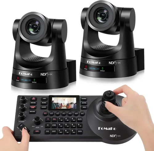 Vista 10 de FoMaKo Cámara PTZ HDMI, Seguimiento Automático AI Gen 3, Zoom Óptico 20x, Colores Fieles a la Vida, PoE, Cámara PTZ HDMI para Servicios de Iglesia