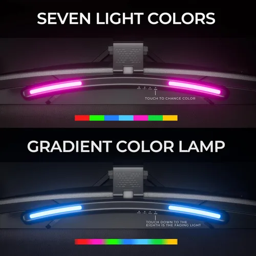 Vista 9 de Barra de luz para monitor curvada, retroiluminación RGB, lámpara