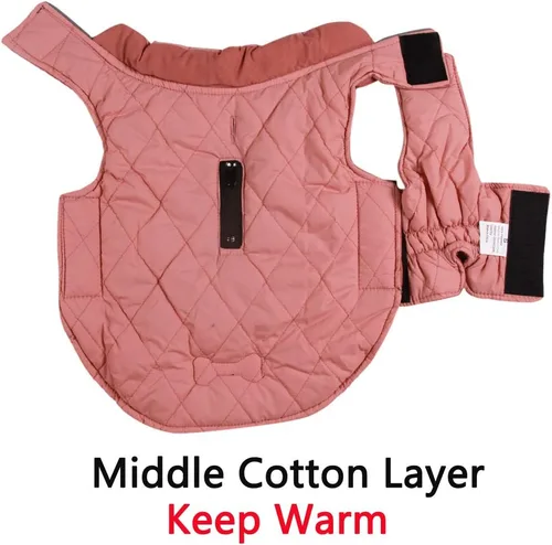 Vista 9 de Vecomfy - Abrigo reversible para perros pequeños, impermeable, cálido, de algodón, para invierno, color rojo