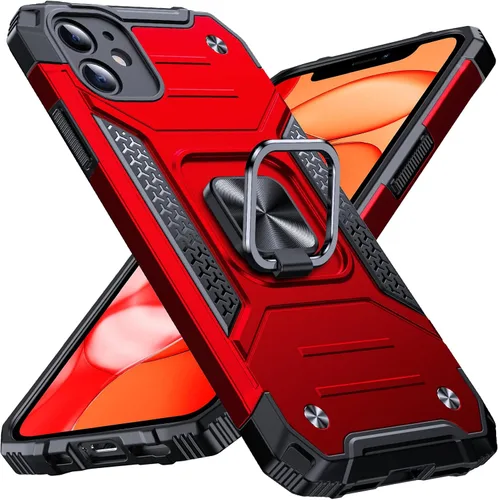 Vista 69 de Anqrp Funda resistente para iPhone 6/7/8/SE/SE2 con soporte de anillo mejorado y agarre, grado militar, a prueba de golpes, resistente y robusta
