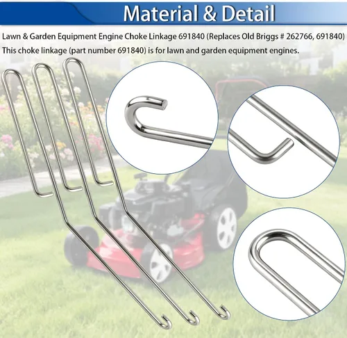 Vista 6 de 691840 Choke Link compatible con Briggs & Stratton para los modelos 262766 y 691840