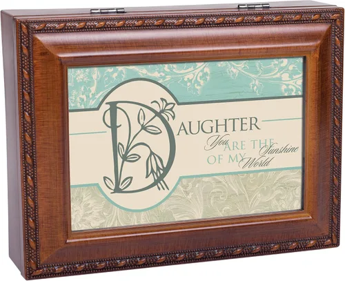 Vista 7 de Cottage Garden Daughter You are Sunshine Woodgrain Rope Trim Music Box Plays You Light Up My Life