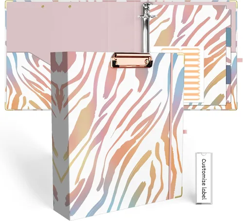 Vista 39 de EYROZILL Mini carpeta de 3 anillas, 5.5" x 8.5", de 1 pulgada con bolsillos, carpeta con portapapeles para estilo de cabello del cliente, estuche