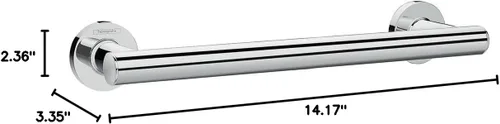 Vista 2 de [Usado] hansgrohe -Toallero, barra moderna de 12" y 14 pulgadas en cromo, 41713000